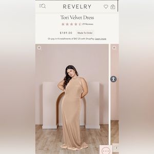 Gold Champagne 623 Revelry Tori Velvet Dress